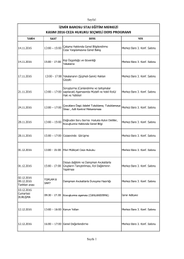 izmir barosu staj eğitim merkezi kasım 2016 ceza hukuku seçmeli