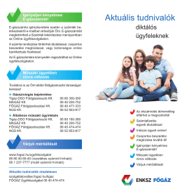 Részletes tájékoztató diktálós ügyfelek részére