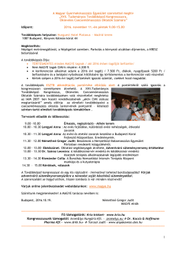 XVII. Tudományos Továbbképző Kongresszus meghívója