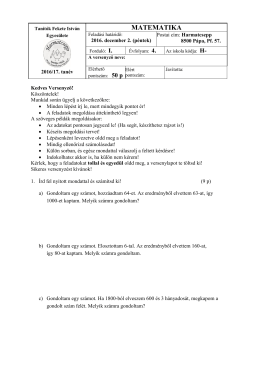 matematika - Tanítók Fekete István Egyesülete