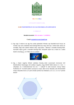 Matematika - Pásztorvölgyi Általános Iskola és Gimnázium