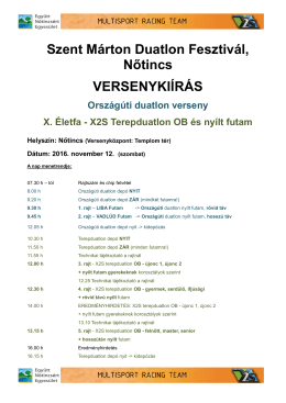 Versenykiírás - Tereptriatlon Nőtincs