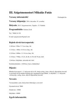 III. Szigetmonostori Mikul&aacute;s Fut&aacute;s