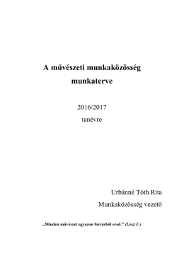 munkaterv 2015/2016 - Szent Imre Katolikus Általános Iskola