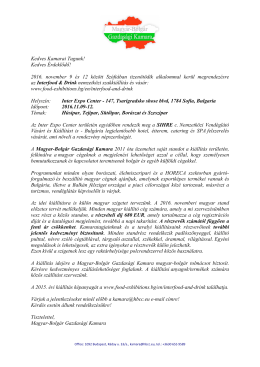 plusz inf&oacute; - Magyar-Bolg&aacute;r Gazdas&aacute;gi Kamara