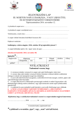 jelentkez&eacute;si lap