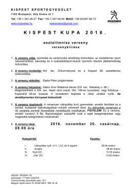 Kispest Kupa felnőtt amatőr és utp Bp., nov.20.