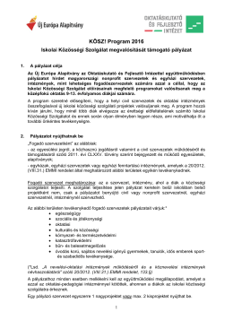 KÖSZ! Program 2016 - kozossegi.ujeuropaalapitvany.hu.