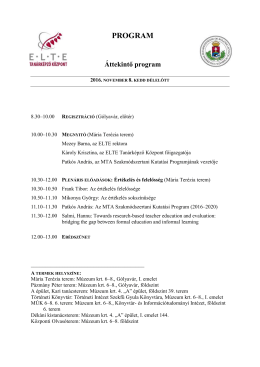 Részletes program