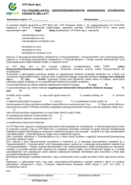 OTP Bank Nyrt. FOLYÓSZÁMLAHITEL SZERZŐDÉS/MÓDOSÍTÁS