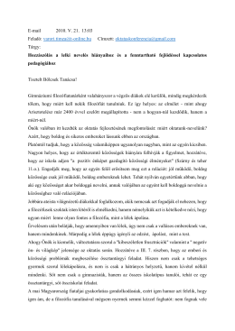 Hozzászólás a lelki nevelés hiányaihoz és a