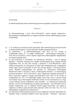 IV/515/2016. Az Alkotmánybíróság tanácsa alkotmányjogi panasz