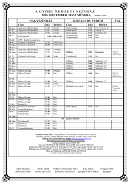 December - Győri Nemzeti Sz&iacute;nh&aacute;z