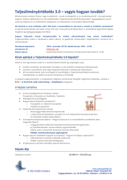 Teljesítményértékelés 3.0 – vagyis hogyan tovább?