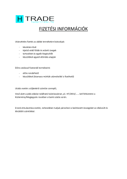 Fizet&eacute;si inform&aacute;c&oacute;k