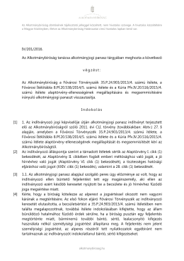 IV/201/2016. Az Alkotm&aacute;nyb&iacute;r&oacute;s&aacute;g tan&aacute;csa alkotm&aacute;nyjogi panasz