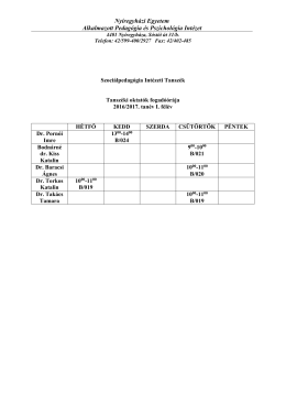 Fogadóóra 2016/17/I. félév