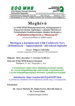 Megh&iacute;v&oacute; - EOQ MNB