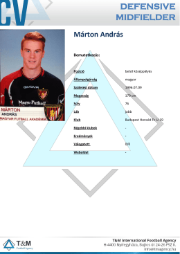 Játékos adatlap