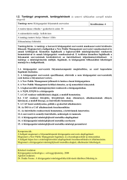 Közig. folyamatok szervezése tantárgyprogram
