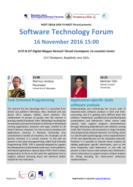 Software Technology Forum 16 November 2016 15:00