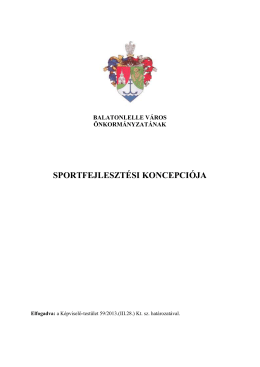 Sportfejlesztési koncepció - Balatonlelle Város Közadattára