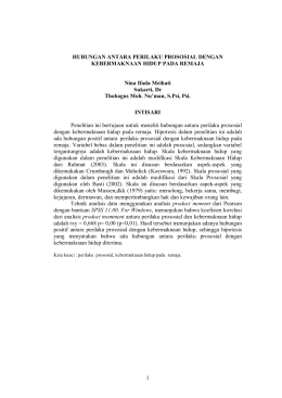1 HUBUNGAN ANTARA PERILAKU PROSOSIAL DENGAN