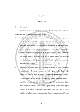 81 81 BAB V PENUTUP 5.1 Kesimpulan Berdasarkan hasil uji
