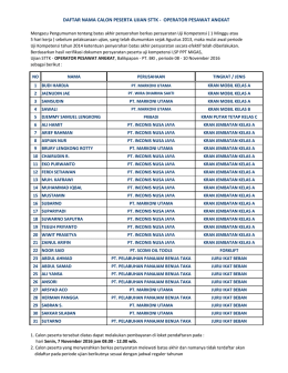 daftar nama calon peserta ujian sttk - operator