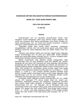 hubungan antara religiusitas dengan kecenderungan burn out pada