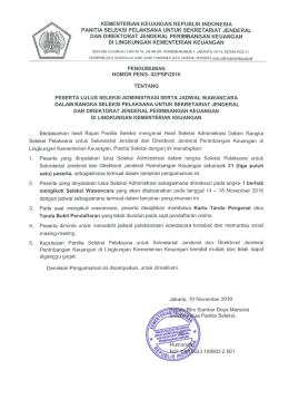 pengumuman - Kementerian Keuangan RI