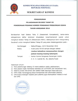 Page 1 KOMISI PENGAWAS PERSAINGAN USAHA REPUBLIK
