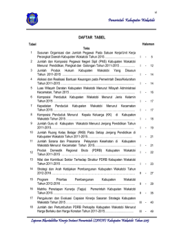 Pemerintah Kabupaten Wakatobi DAFTAR TABEL