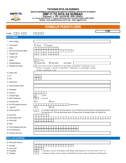 Formulir SMP PSB 2017/2018 - Ma`had Ihya as Sunnah Tasikmalaya