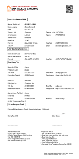 Data Calon Peserta Didik Latar Belakang Pendidikan Data Orang