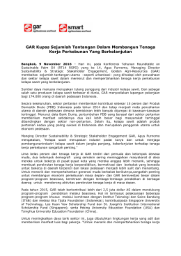 GAR Kupas Sejumlah Tantangan Dalam