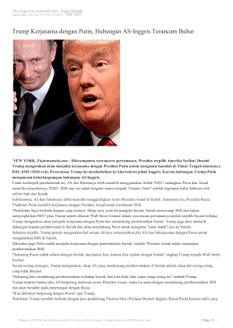 Trump Kerjasama dengan Putin, Hubungan AS