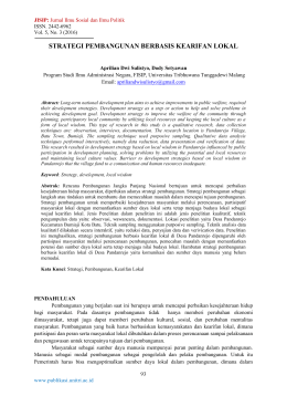 strategi pembangunan berbasis kearifan lokal