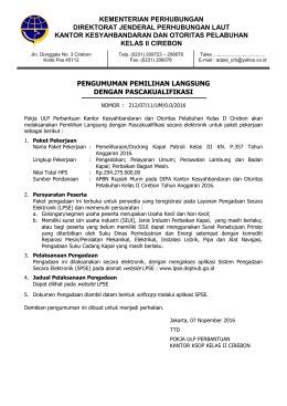 pengumuman pemilihan langsung