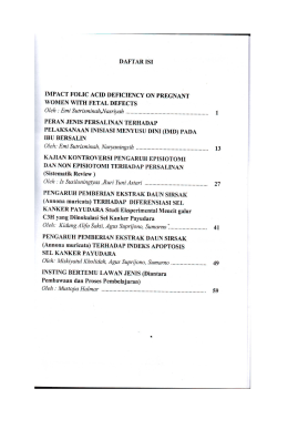 Page 1 DAFTAR ISI IMPACT FOLIC ACID DEFICIENCY ON