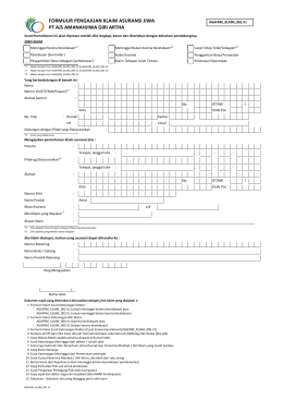 Formulir Pengajuan Klaim Asuransi