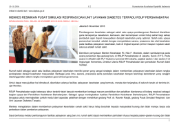 menkes resmikan pusat simulasi respirasi dan unit layanan diabetes
