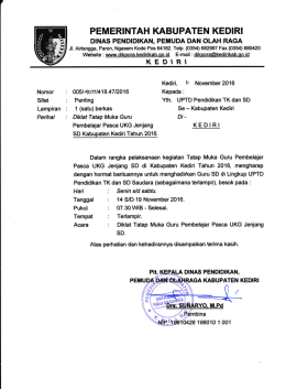 Page 1 PEMERINTAH KABUPATEN KEDIRI DINAS PENDIDIKAN