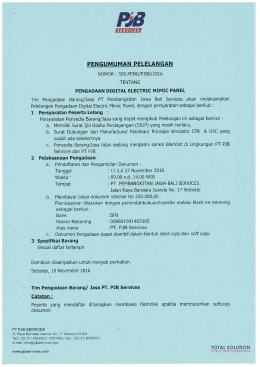 Page 1 P/3 SERVICE5 PENGUMUMAN PELELANGAN NOMOR