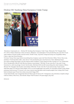 Direktur MU Sumbang Dana Kampanye Untuk Trump