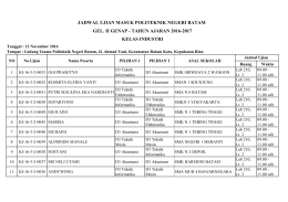 jadwal ujian masuk politeknik negeri batam gel. ii genap