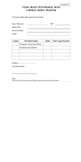 form kpe-01 - TANDA BUKTI PENYERAHAN BUKU LAPORAN KP