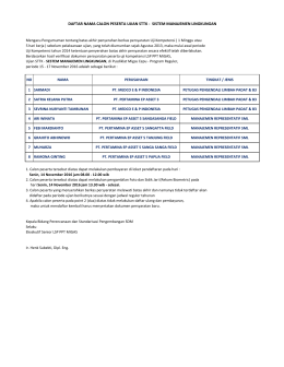 daftar nama calon peserta ujian sttk - sistem