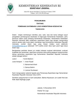 PENGUMUMAN TENTANG PEMENANG SAYEMBARA LOGO