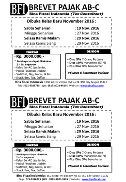 Brosur Training Pajak